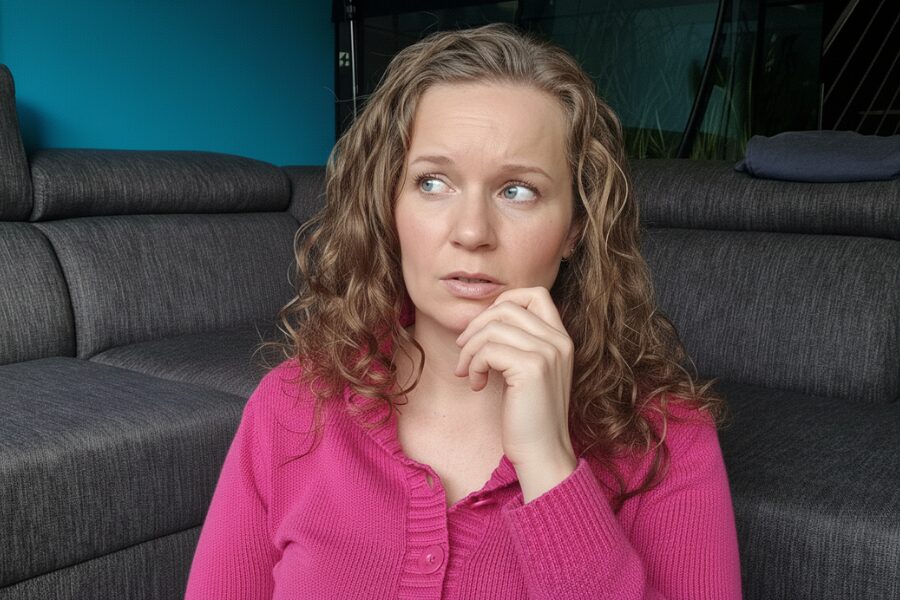 Lucy premýšľa, čo má vlastne spraviť. Chce sa prihlásiť na jogu, ale chýbajú jej informácie. A preto klienti odchádzajú.